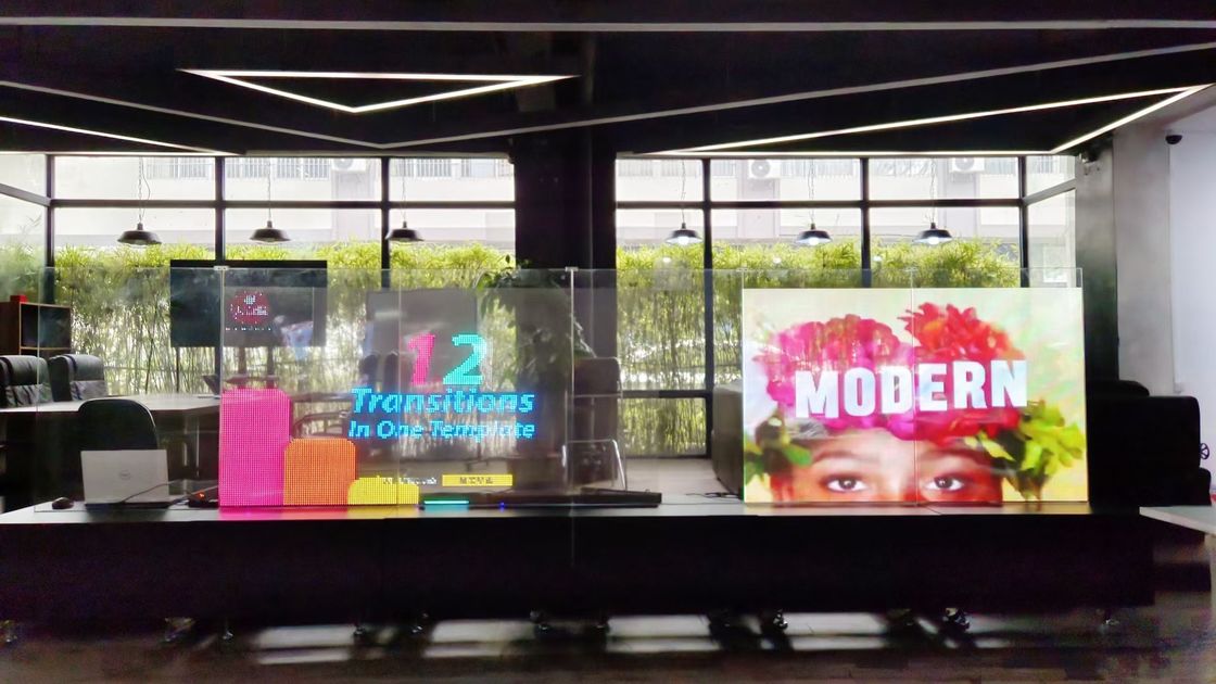 실내 방수 투명한 LED 사이니지, 다채로운 LED 투명한 필름 스크린